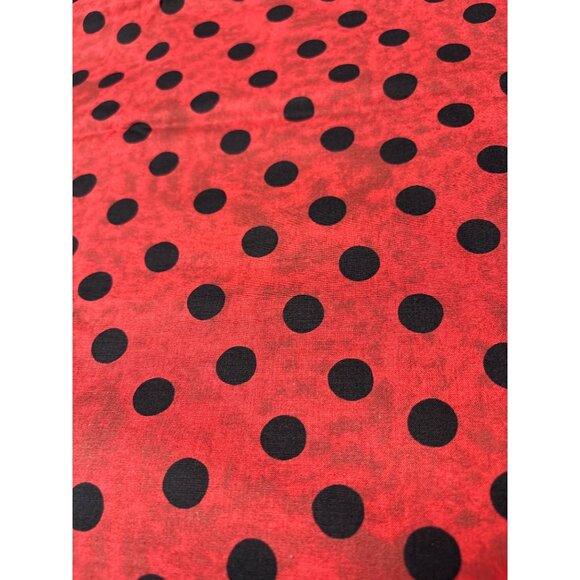 Red & Black Polka Dot Fabric by Clothworks 22" x 44" Cotton Quilting Sewing Mate - Picture 1 of 4